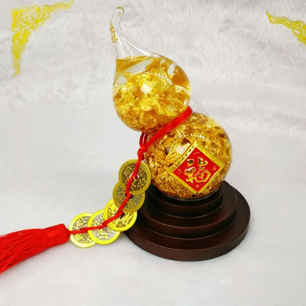 

1pc Gold Gourd Decoration Desktop Gourd Ornament Gourd Decoration for Home