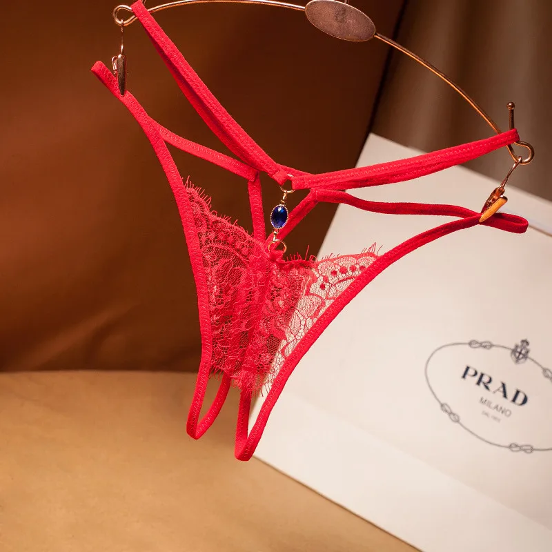 

TopWomen der Hschen Sexy Spitze Floral Offene Riemen Erotische Dessous string Slip Hipster Unterwsche Feminine Mode Tangas