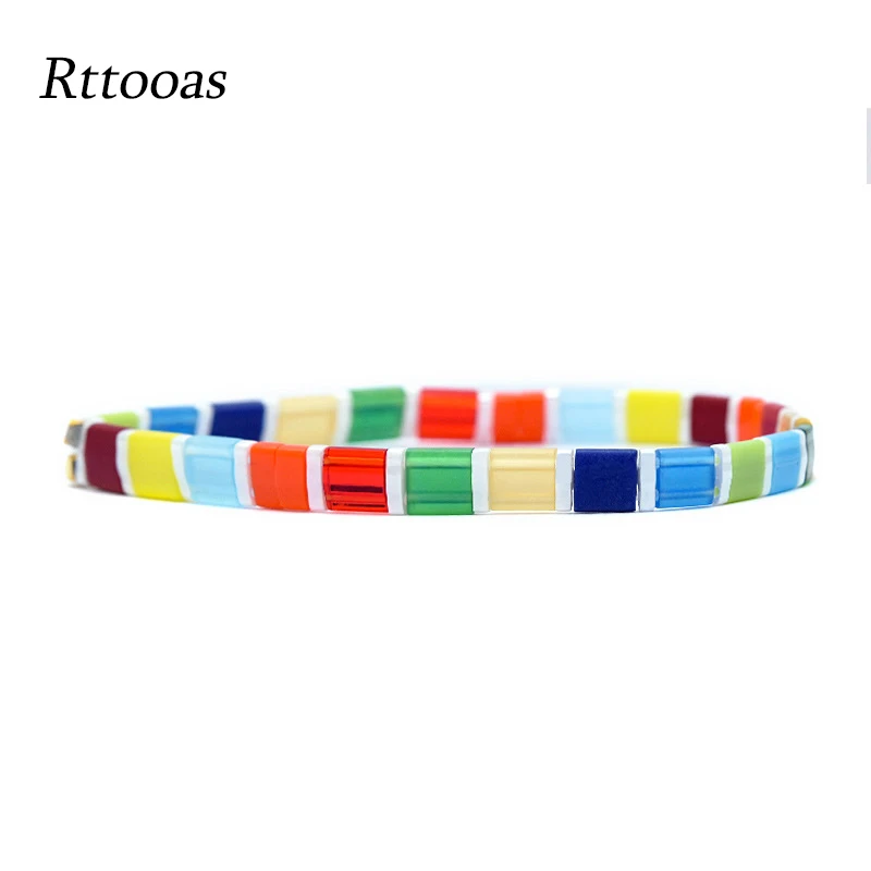 

Rttooas Rainbow TILA Beads Bracelets MIYUKI Bracelet Pulseira Mujer 2020 Women Jewelry Colorful Bohemian Summer Beach Handmade