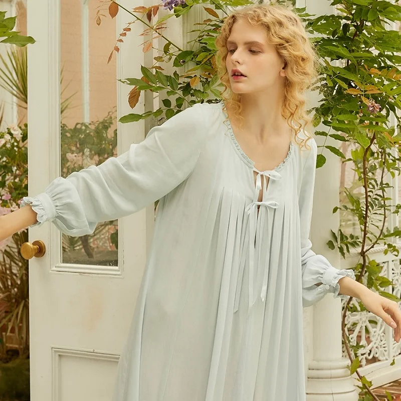 Женская Длинная Ночная рубашка в винтажном стиле из мягкой вискозы|Ночные