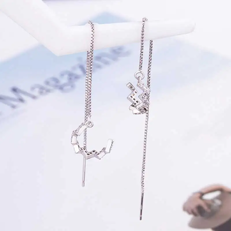 1 шт. металлические серебряные серьги-клипсы с кисточками для женщин серьги-каффы