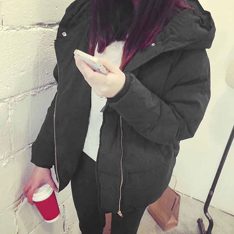 Модная женская куртка в Корейском стиле Сезон осень зима Однотонное плотное