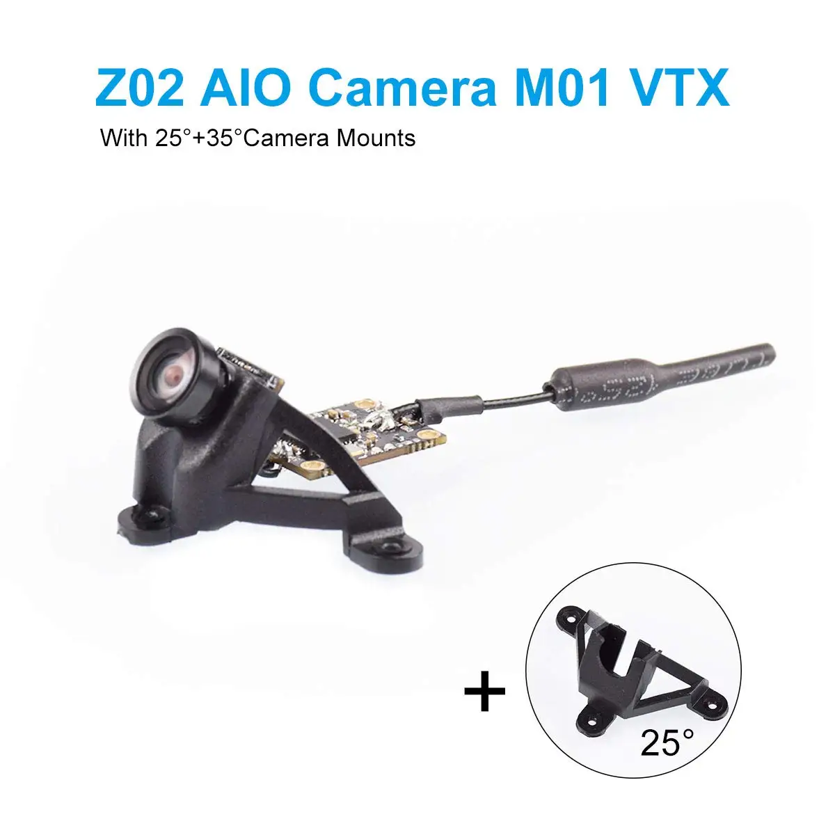 Z02 AIO камера 5,8 GHz M01 VTX 25mW передатчик 600TVL NTSC/PAL с 25 и 35 Градусов Крепление Камеры OSD SmartAudio для крошечных WOOP