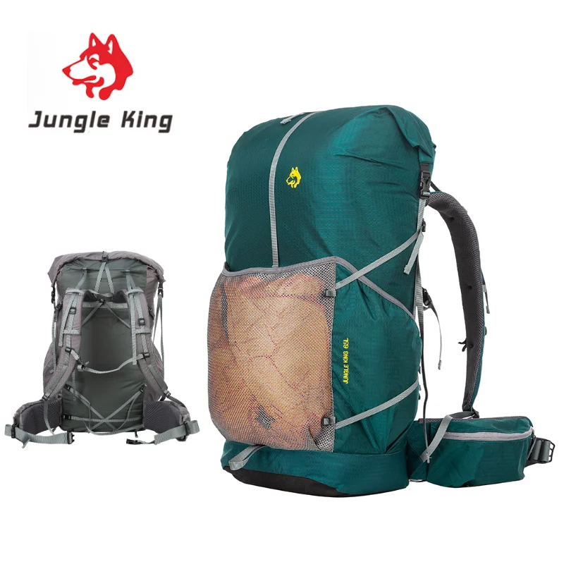

Водонепроницаемый нейлоновый походный рюкзак Jungle King CY1040, легкий дорожный ранец для кемпинга и альпинизма, рюкзаки для трекинга, объем 65 л