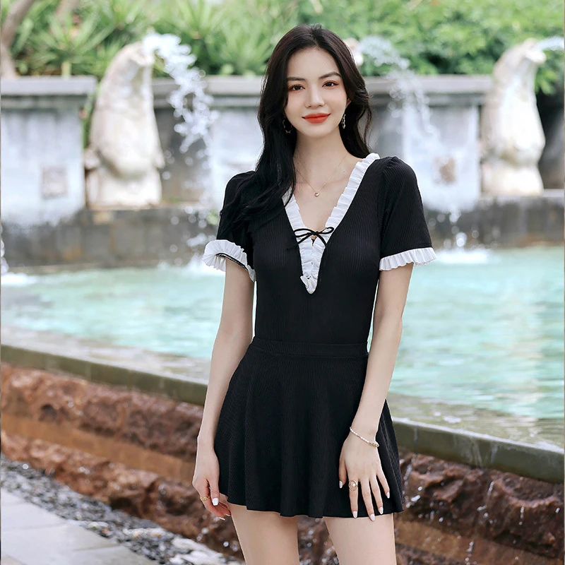 

Women Swimwear 2021 Swimsuit One Piece Large Size Fishing Clothes Summer Korea Ins Cover New Print Polyester Sierra Surfer Push