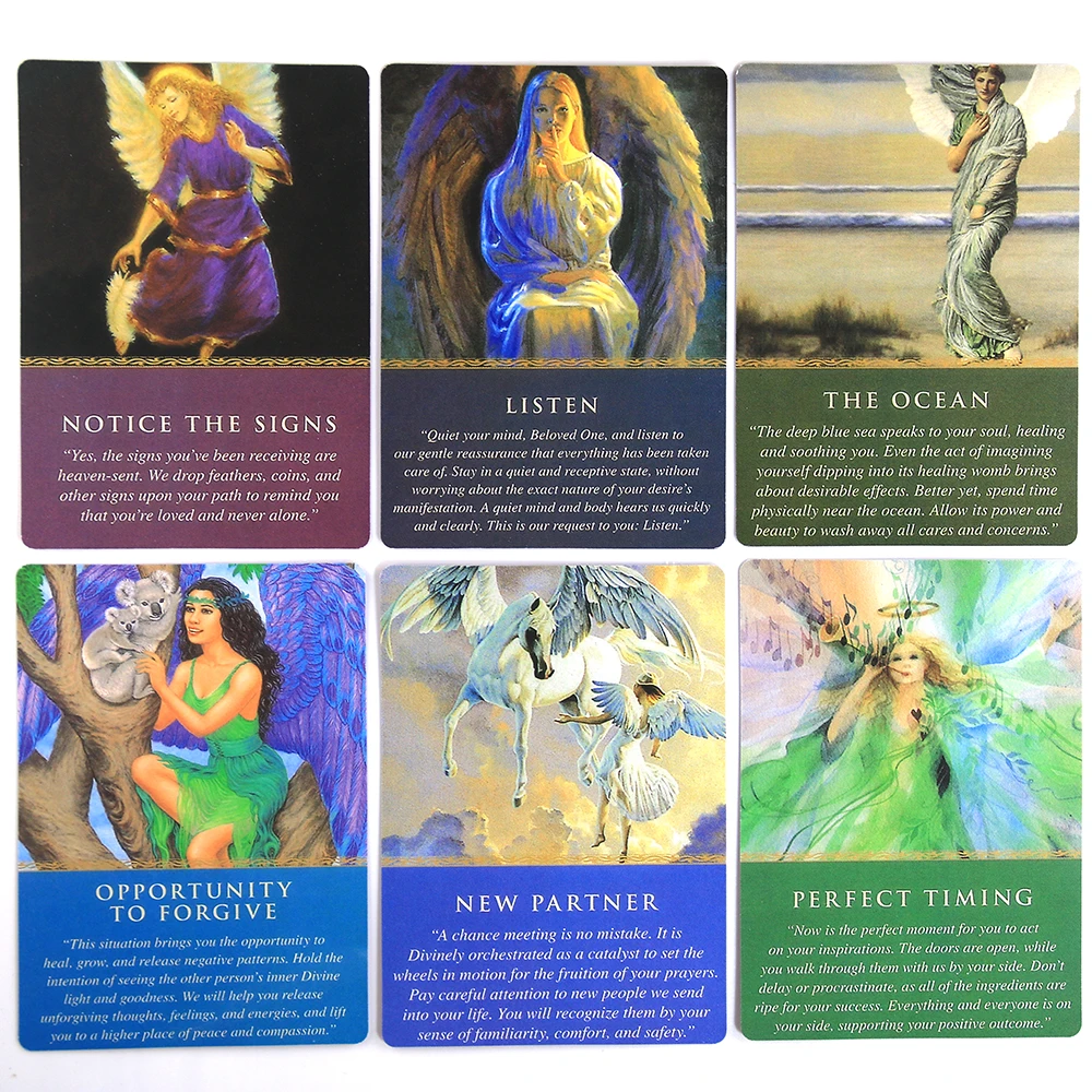 Juego de cartas de Tarot para principiantes, juego de mesa con gu&iacute;a, exquisito y gu&iacute;a, &aacute;ngeles, nuevas-3