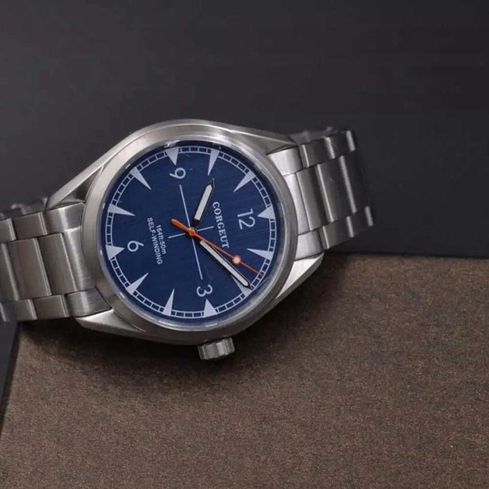 

Corgeut 41mm Mens Watches Blue Dial Luminous 316L Stainless Steel Seagull Miyota Automatic Mechanical Sapphire Glass Waterproof