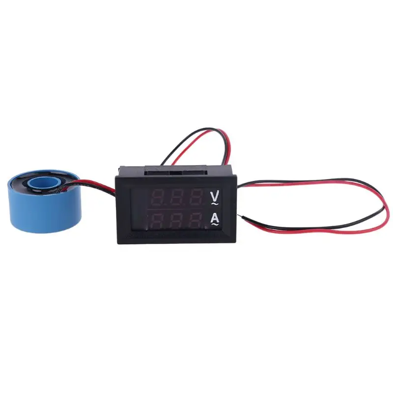 

AC 60-500V 10A 50A 100A Voltmeter Ammeter 0.28" Digital Current Gauge Volt Meter with Current Transformer