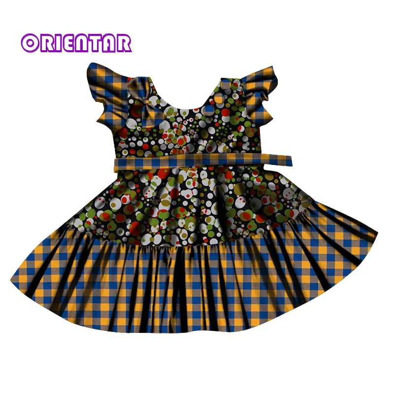 Африканское детское платье хлопковое с Африканским принтом милое бальное для