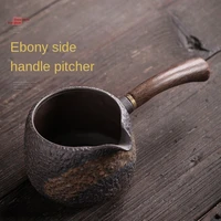 blackwood side handle pitcher handmade pottery pitcher tea pitcher gilt iron glaze tea pot male cup fair cup tea set siteel
