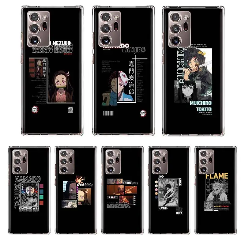 

Japan Anime Demon Slayer Soft TPU Case Funda For Samsung Galaxy Note 20 Ultra Cover Note 10 Plus 10 Lite 8 9 M31 M30S Coque