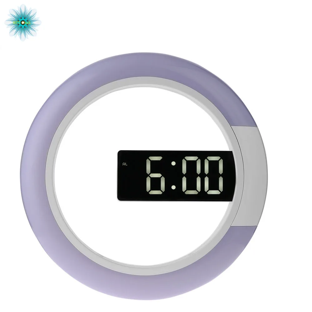 3D светодиодные цифровые настольные часы будильник зеркальные полые настенные