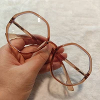 2022 new fashion polygon optical anti blue glasses frame women vintage comfortable eyeglasses female spectacles oculos feminino