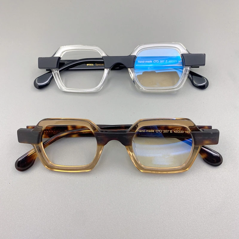 Handmade Vintage Glasses Frame Men Acetate Clear Eye Glasses Women Optical Myopia Eyeglasses Frames Man Irregular Eyewear Oculos