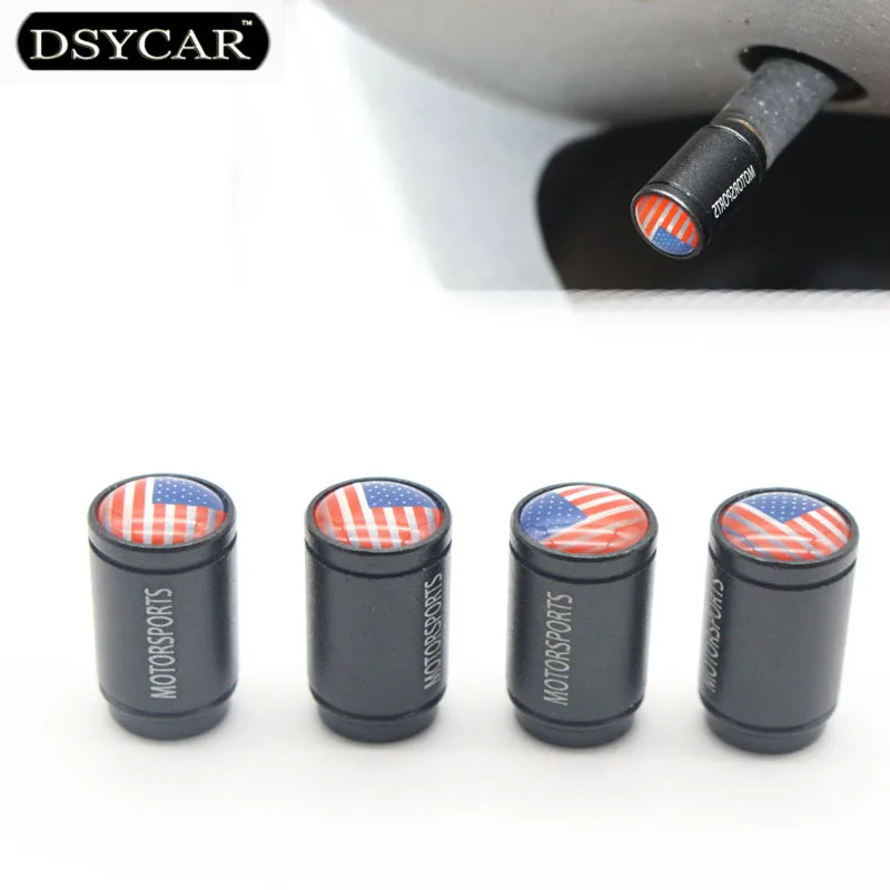 DSYCAR 4 шт./лот американский флаг США автомобильный велосипед мото колесо колпачок