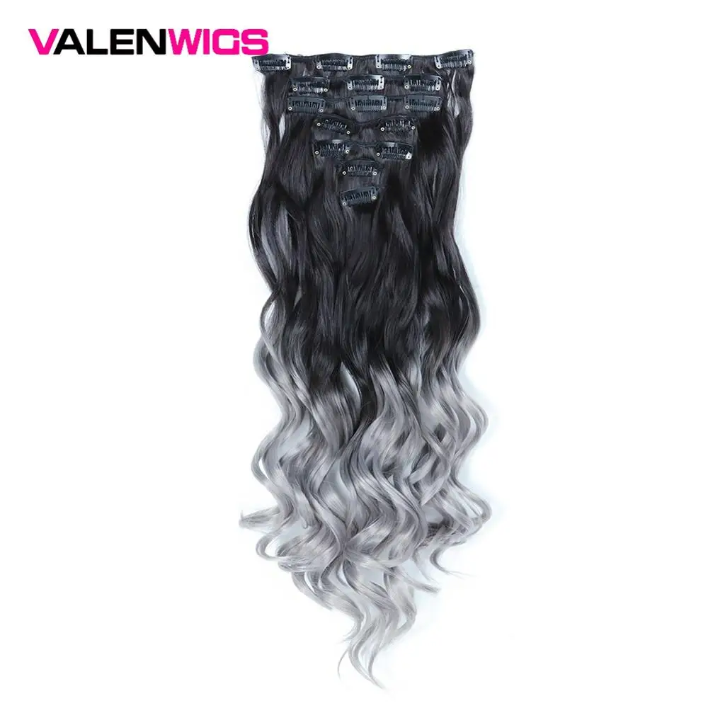 Волнистые синтетические волосы для наращивания Valenwigs 7 шт./компл. 22 &quot130 г