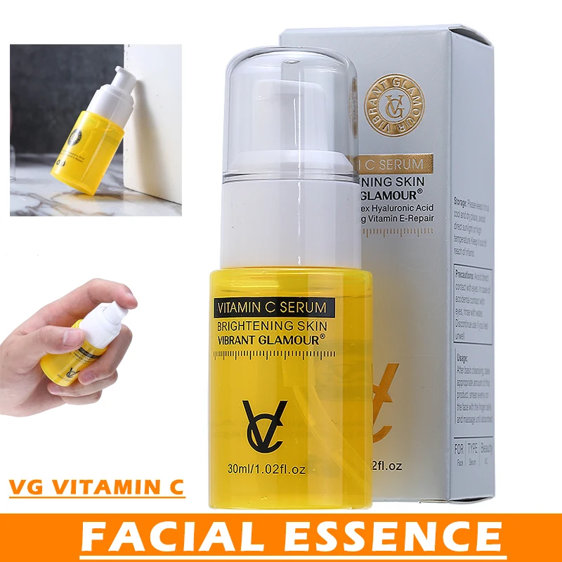 

30ml Vitamin C Face Serum Whitening Facial Brightening Skin Care Essence Removing Spots Melanin Smooth Fine Lines