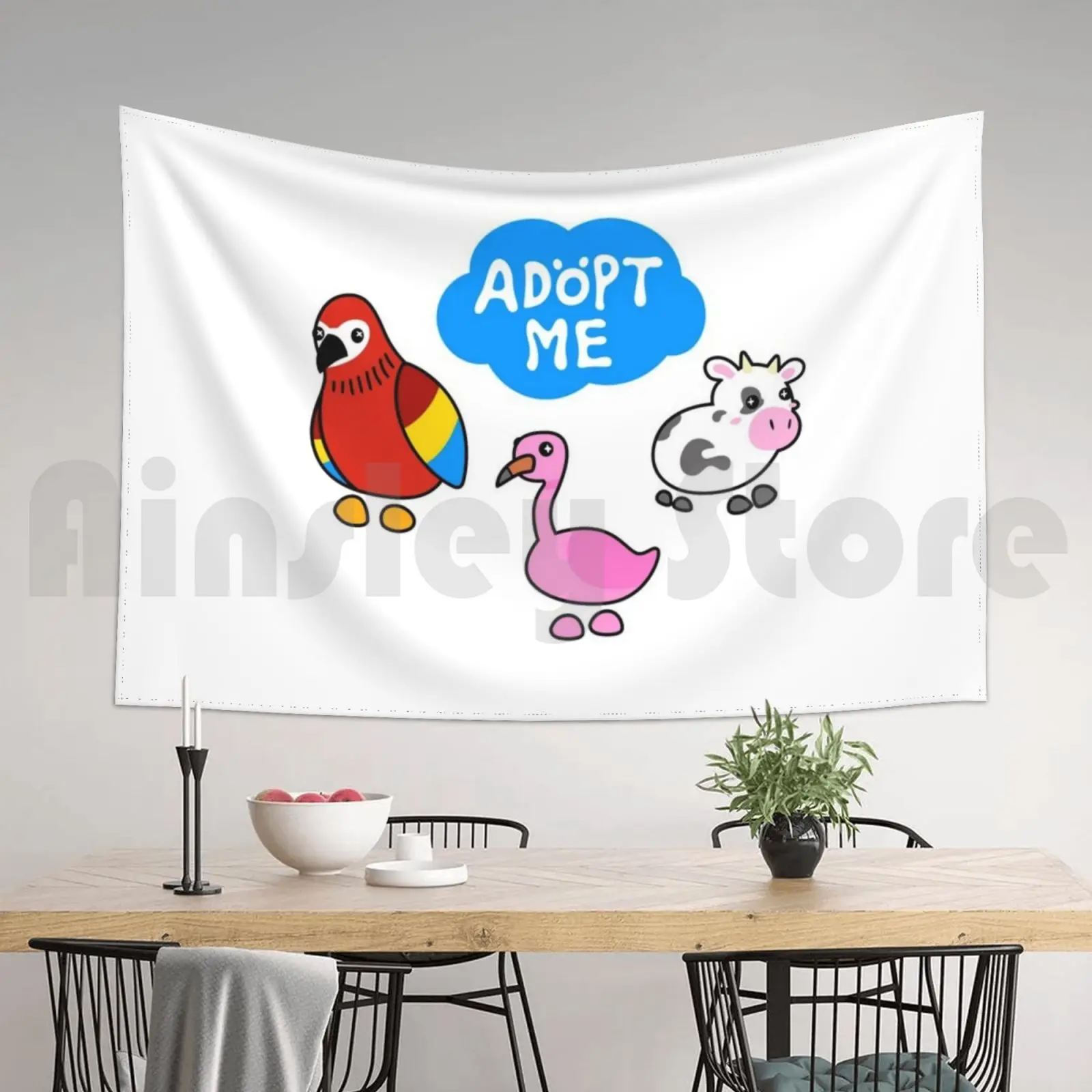 Funny Bird And Moo Adopt Tapestry Living Room Bedroom Me Albertsstuff Youtuber |