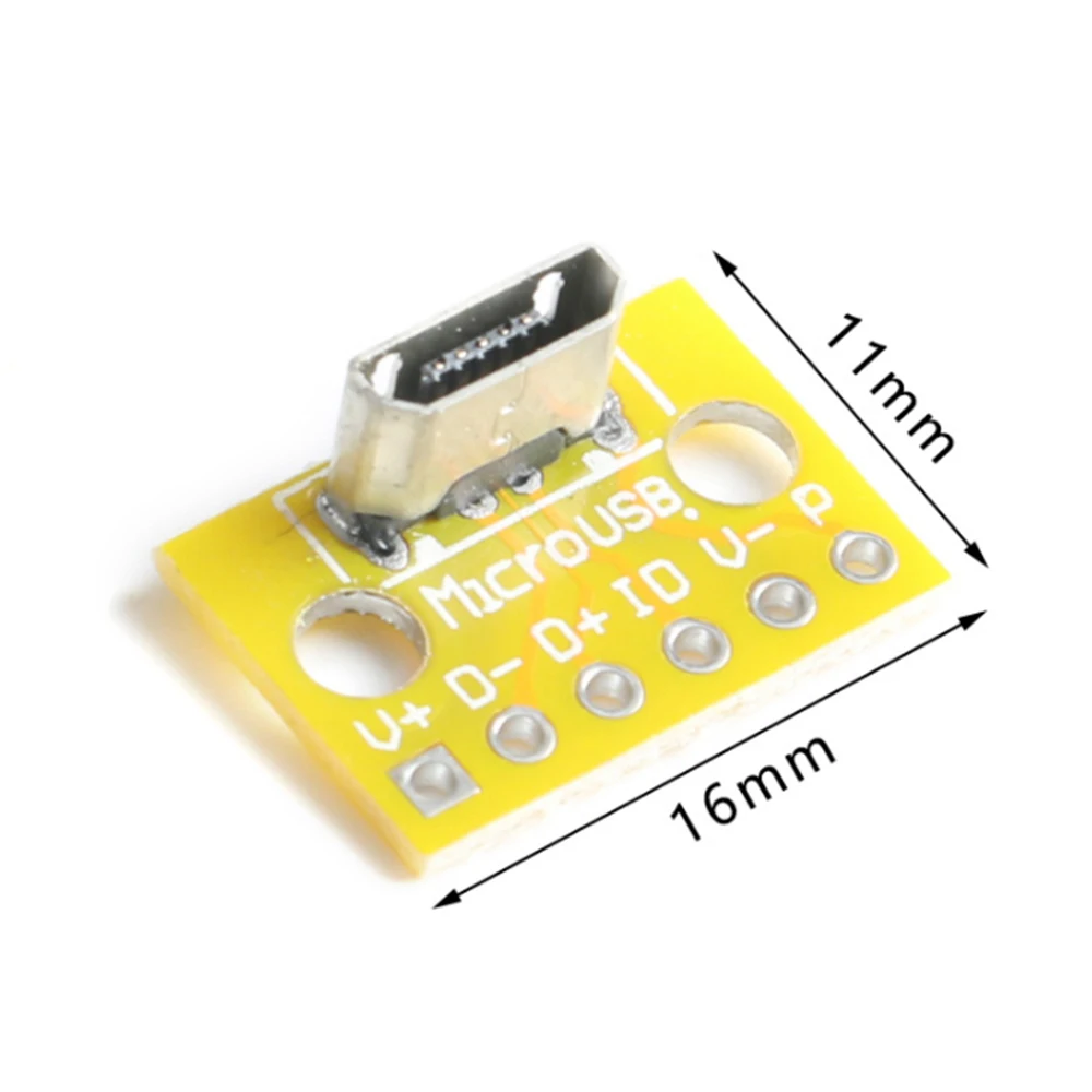 

5PCS 2.54mm Vertical Micro USB 2.0 Female Head A Connector PCB Converter Adapter