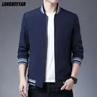 Новая брендовая Повседневная модная бейсбольная куртка с воротником, приталенная однотонная мужская куртка-бомбер, ветровка, высококачественные пальто, зимняя мужская одежда