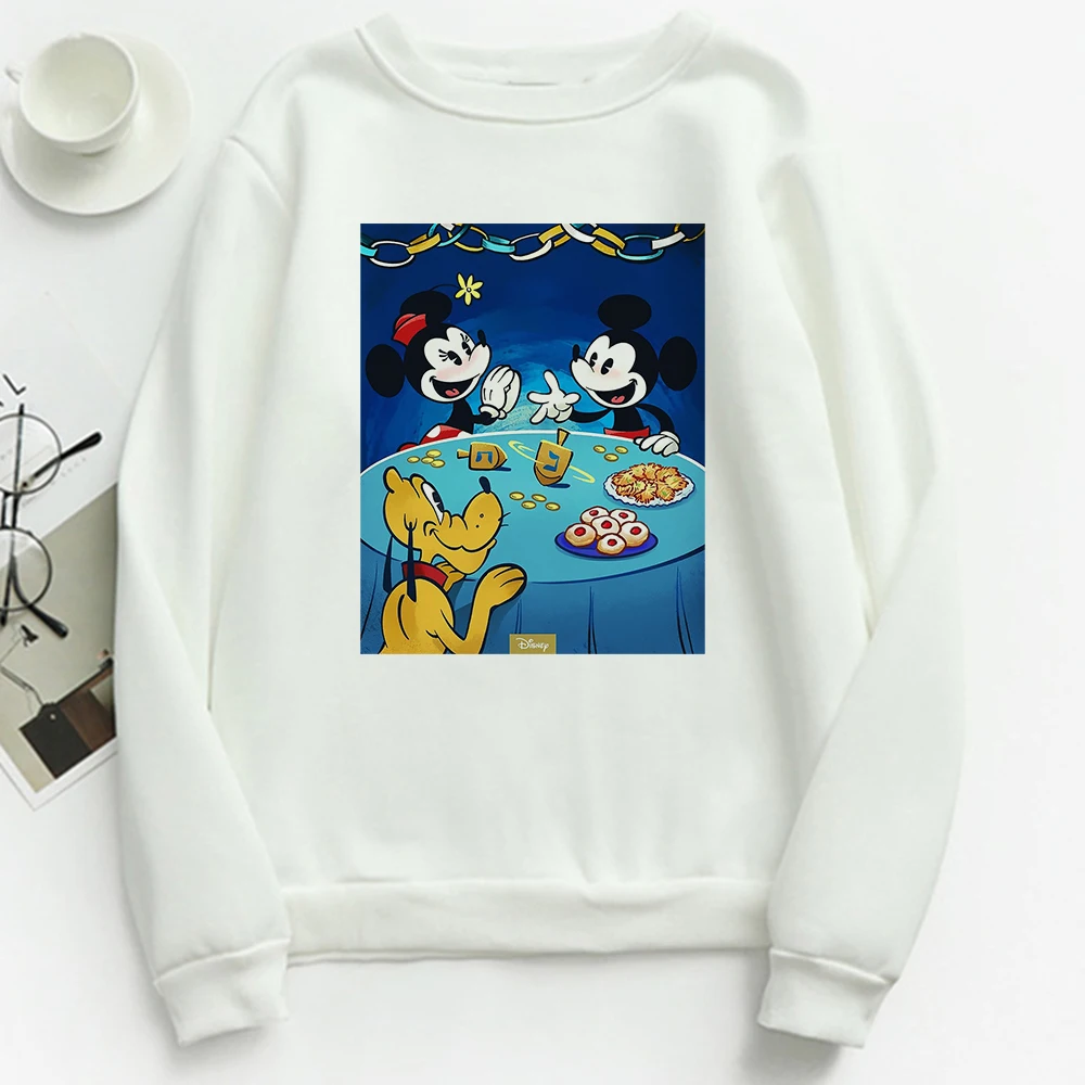 

Disney Autumn Sweatshirt Mickey Mouse Banquet For Three Printed Casual Cartoon Crewneck Pullover Oversize Hoodie Clothes Hipster