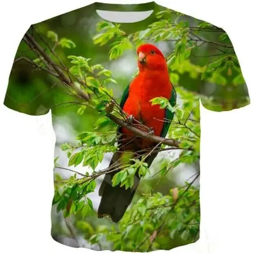 

2020 Animal Macaw 3D Print Casual T-Shirt Men Women Short Sleeve Hip Hop Tee Tops