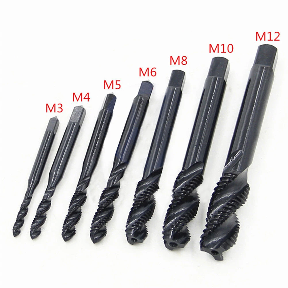 

7PCS Spiral tap Tool Machine Screw Drill bit Set 5.2*8.6cm Titanium Plug Tap HSS High quality
