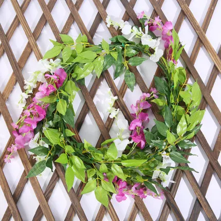 wisteria flowers Artificial Wisteria Silk Flowers Home Wedding decor Bouquet vine decoration Garden Hanging garland Plant string | Дом и сад