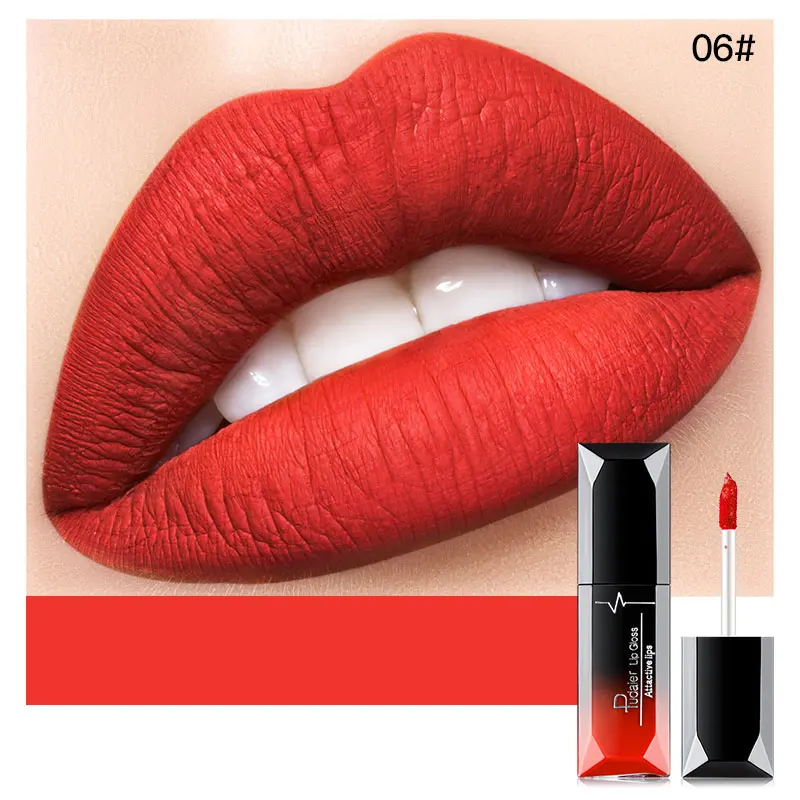 New pattern glitter lipstick makeup new make up lipstick matte Moisturizer Nutritious Long-lasting lip pink cream - Цвет: 06