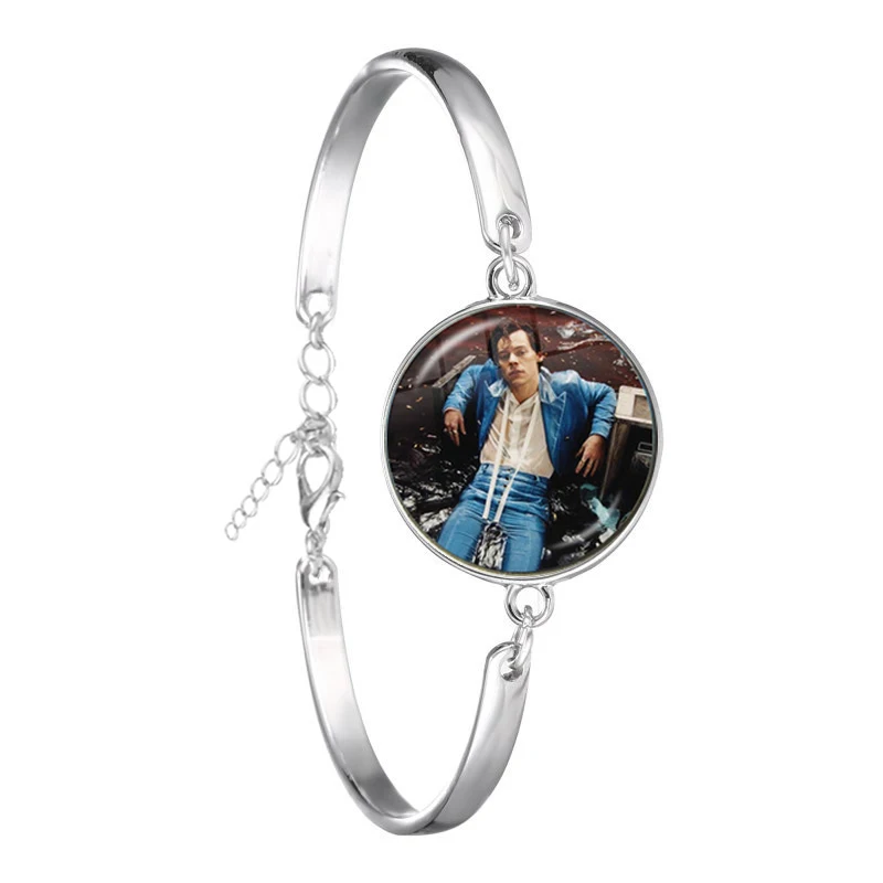 

Fashion fashion girl Bracelet Silver Plated 18mm glass round jewelry, girl's bracelet suitable for female fans