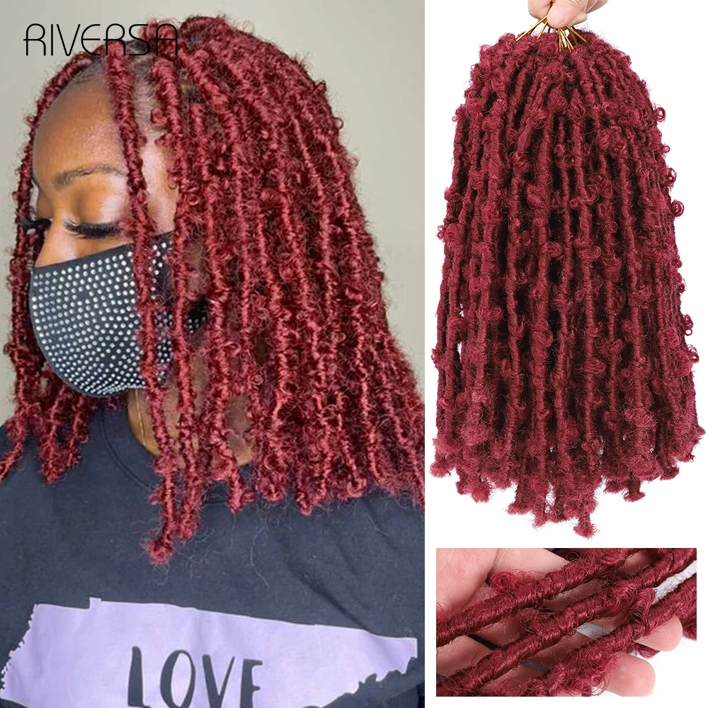 

Butterfly Locs Crochet Hair 12inch Bobo Distressed gevlochten Hair Faux Locks Bug# 613 Soft meche de cheveux pour Crochet Braids