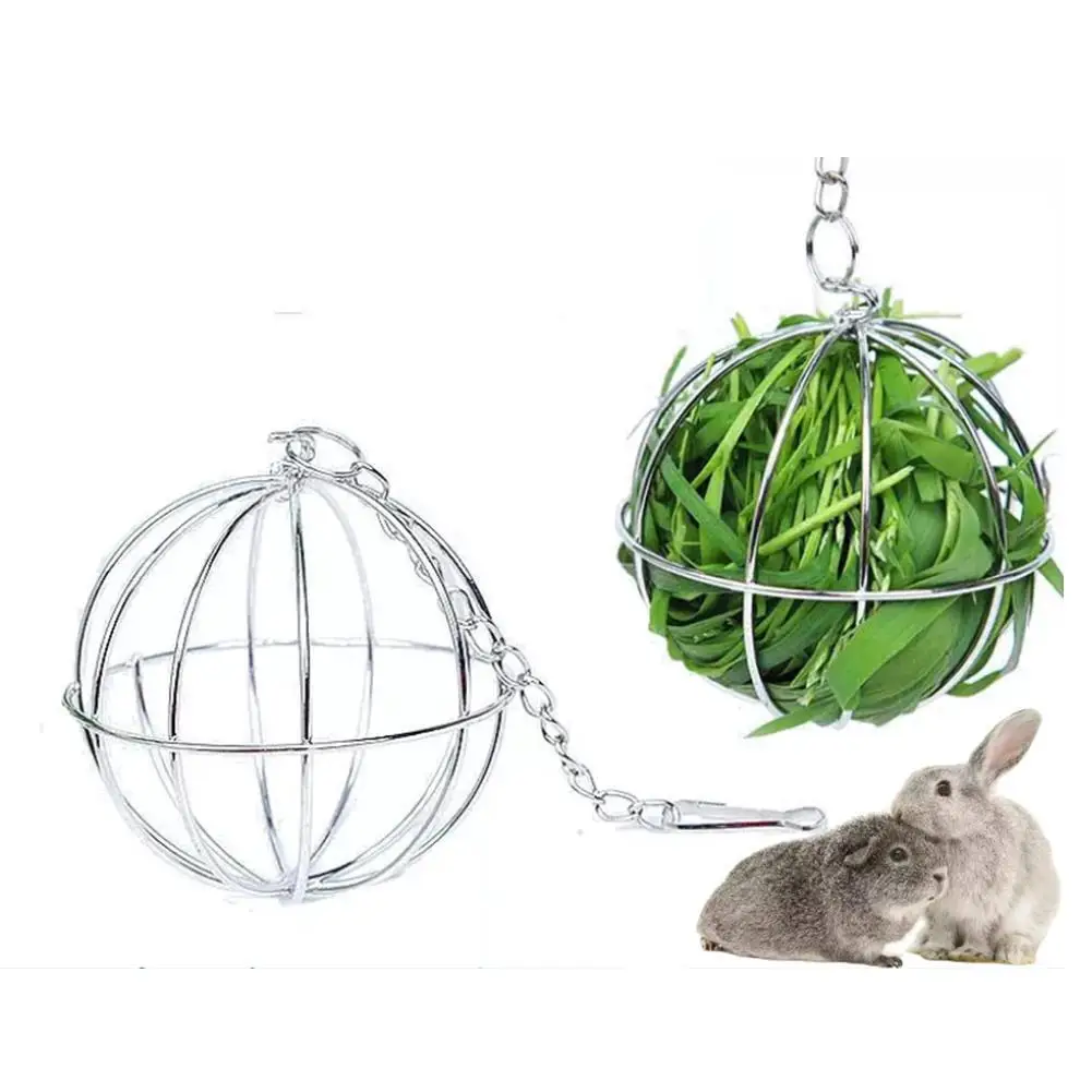 

Pet Supplies Hay Manger Food Ball Stainless Steel Plating Grass Rack Ball For Rabbit Guinea Pig Pet Hamster Supplies toy