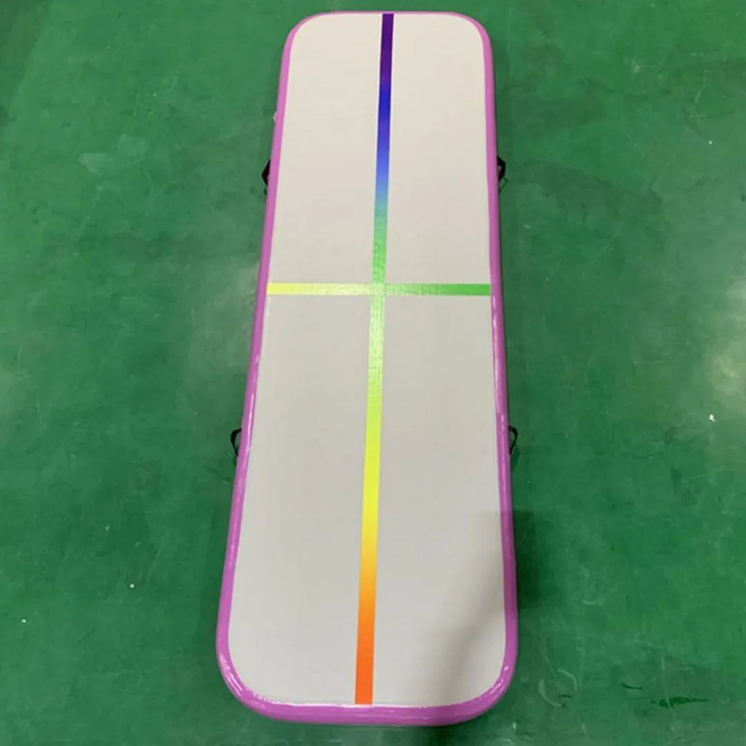 

IT Stock Air Mat Tumble Track 10ft Rainbow Inflatable Gymnastics Tumbling Mat 4 inchs Thickness Mats for Home Use wih Pump