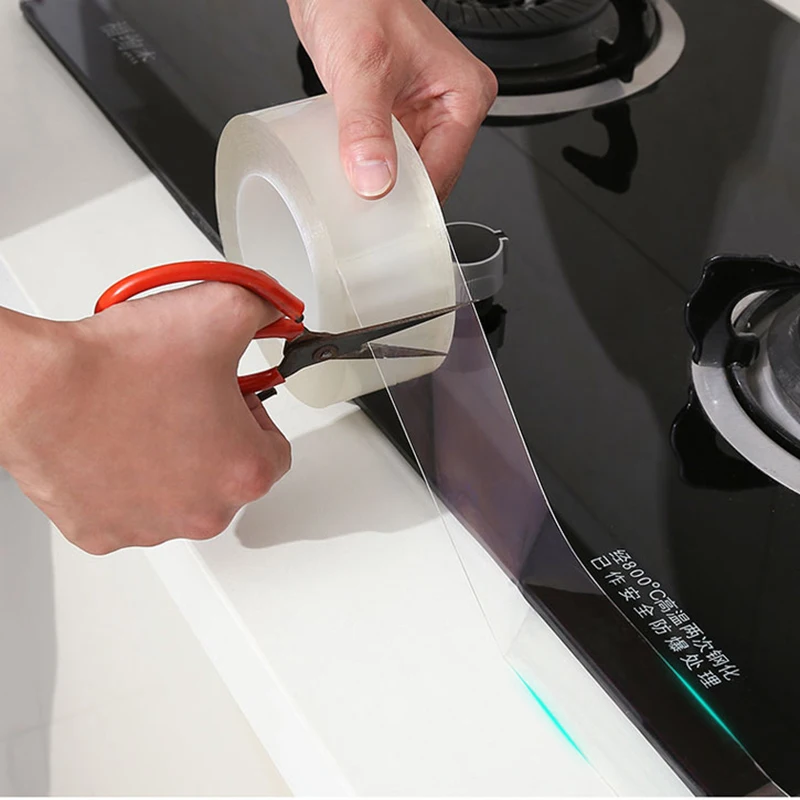 

Kitchen Sink Waterproof Mildew Strong Self-adhesive Transparent Tape Nano Tape Bathroom Gap Strip Self-adhesive Pool Water Seal