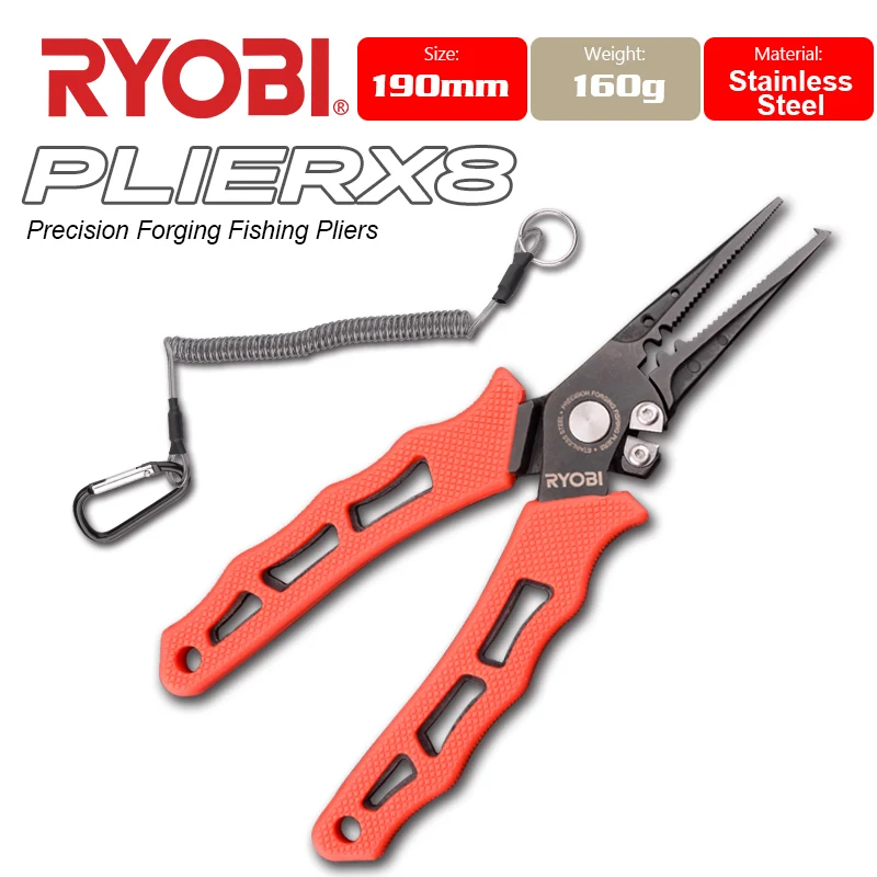 RYOBI PLIERX8 Fishing Plier Scissor Braid Line Lure Cutter H