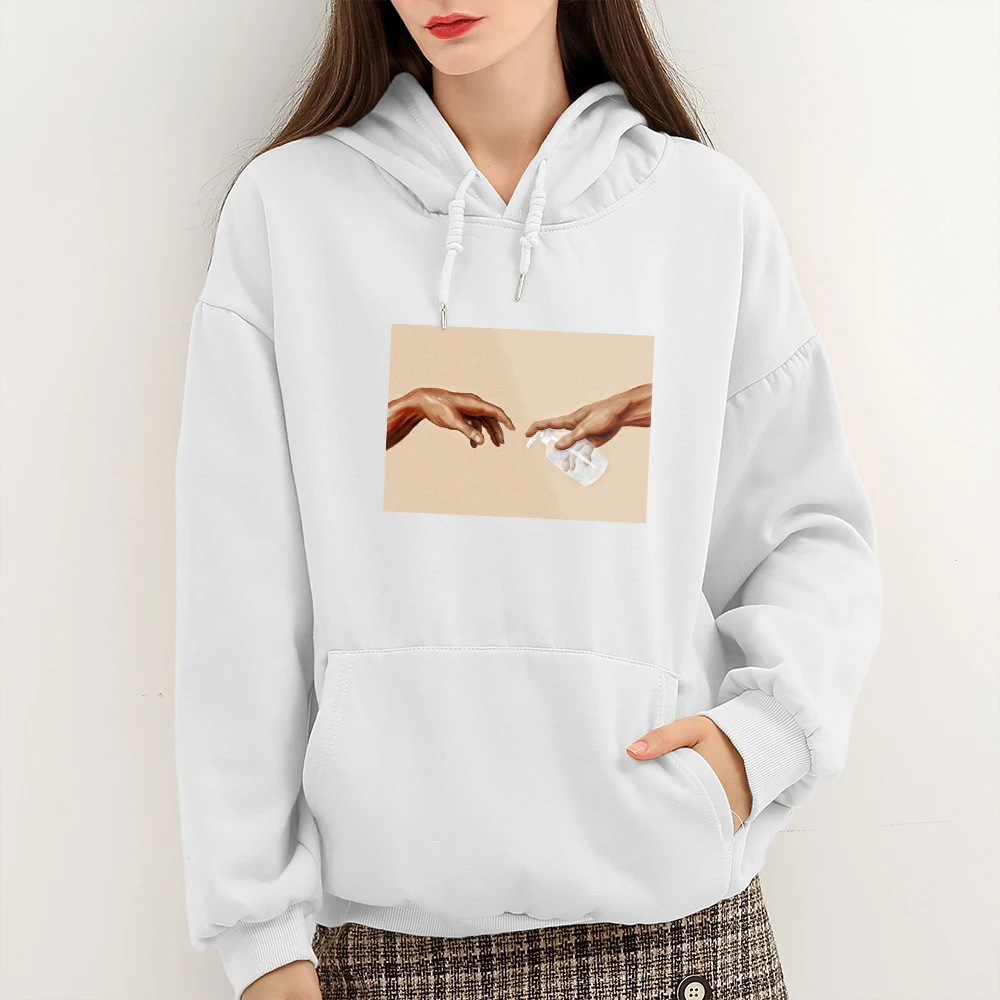 

Женская хлопковая толстовка с капюшоном, винтажный Свитшот оверсайз с длинным рукавом и принтом, художественная одежда