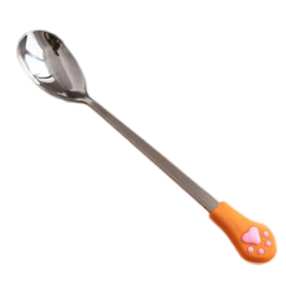

Coffee Cat Claw Stainless Steel Teaspoons Long Handle Flatware Tea Dessert Drinking Tools Kitchen Gadget Teaspoons