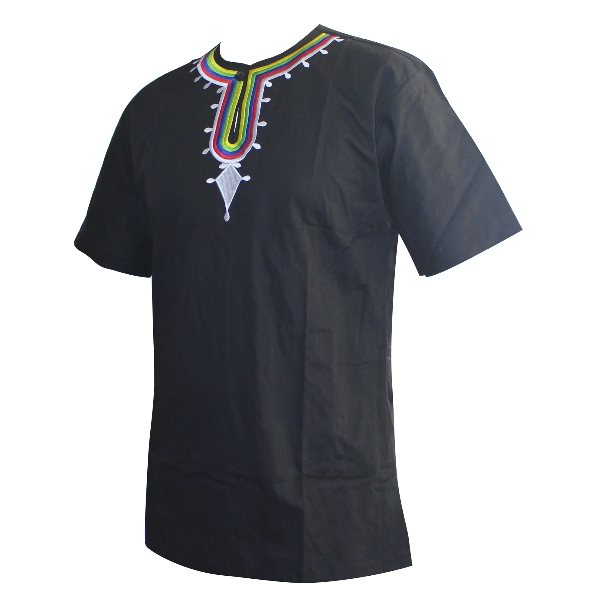 

African Vintage Tops muslim t-shirt clothing mens Embroidery Ukrainian Ethnic Awesome Colors Traditional