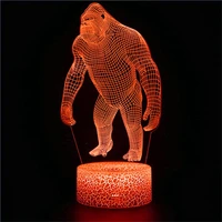 animal gorilla orangutan 3d lamp usb rgb illsuion night light multicolor touch remote switch luminaria led table lamp kid toy