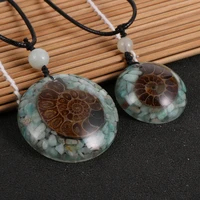 fashion boho conch pendant necklace for couples men women big small round orgone resin necklaces summer ocean beach jewelry