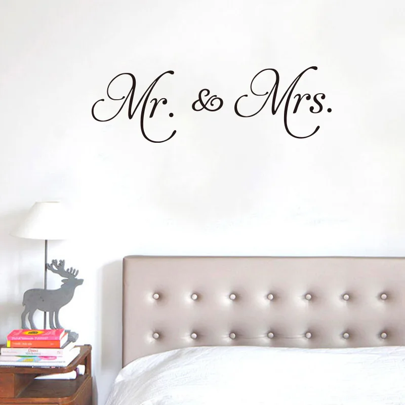 Mr &amp Mrs Wall Sticker Home Decal Living Room Decoration Removable Modern Minimalism Stickers for Bedroom Decors | Дом и сад