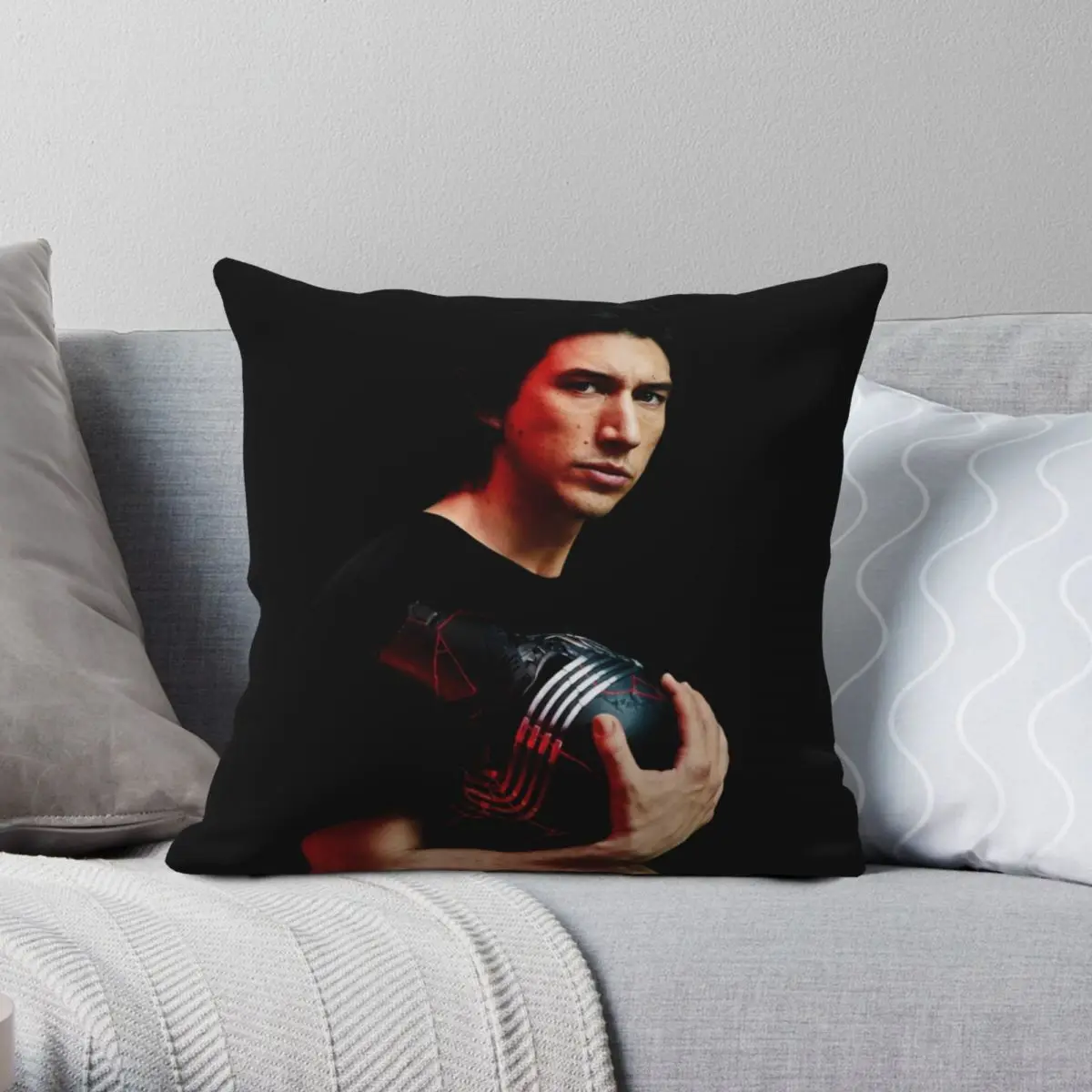 

Cover Of Rolling Stone Adam Driver Square Pillowcase Polyester Linen Velvet Printed Zip Decor Pillow Case Car Cushion Cover