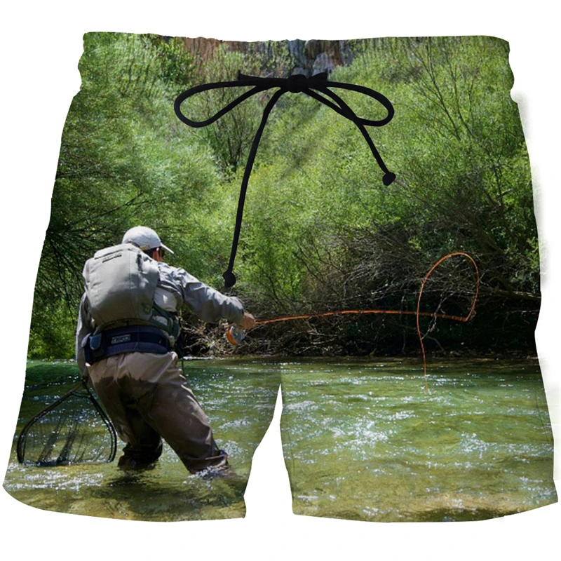 

Шорты для рыбалки и лодки с 3D принтом, мужские забавные шорты для рыбалки с принтом рыбы, бикини, мужские пляжные брюки, спортивные шорты, шор...