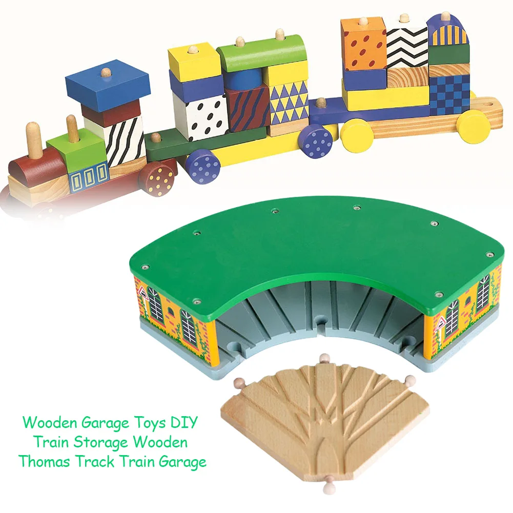 Деревянные двери гаража игрушки DIY железная дорога железнодорожные пути