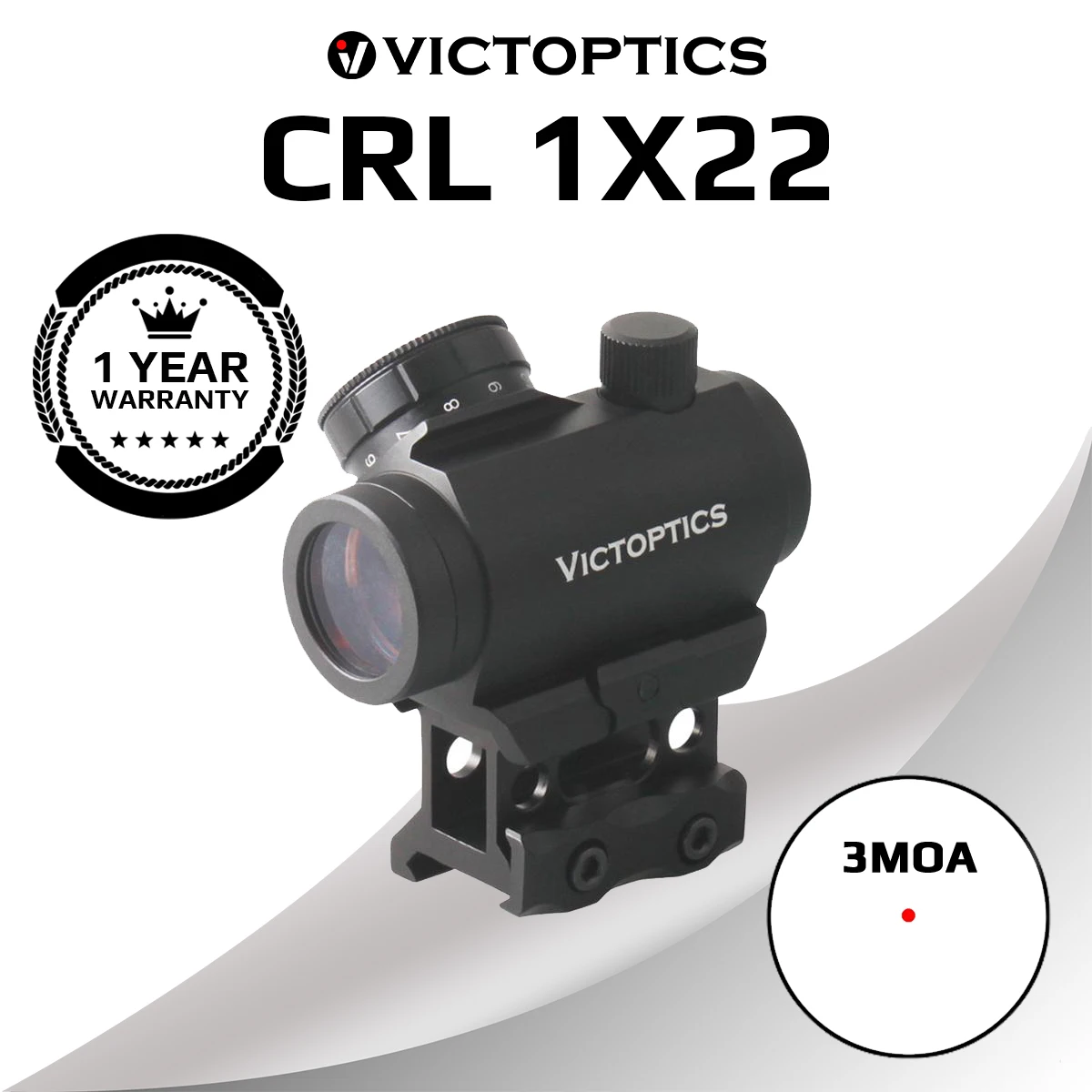 VictOptics 1x22 охотничий прицел с красной точкой Коллиматор для охоты AR15 .223 5 56 мм