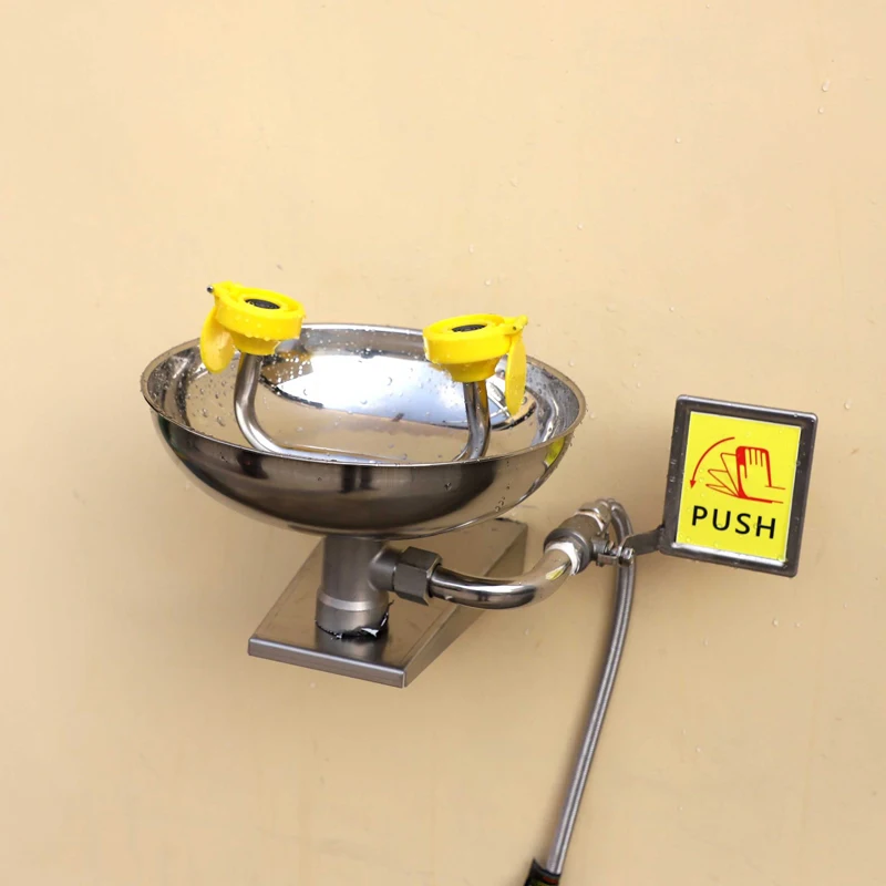 Настенное приспособление для очистки глаз 12-18 л двойная насадка аварийный