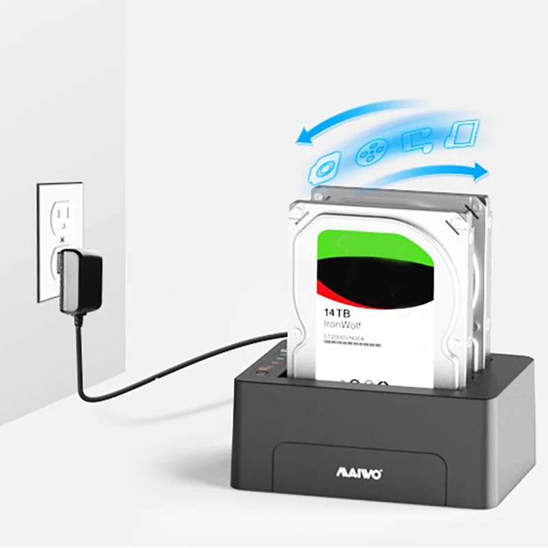 

MAIWO K3082 Hard Disk Duplicator Dual-Bay Hard Disk Base Cloning Duplicator Supports 2.5/3.5 Inch Hard Disk Reading