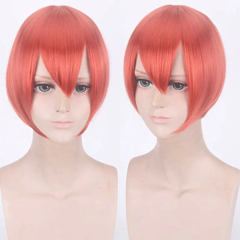 Perruque courte noire rouge rose faux résistants для теплоты mulet Type poisson |