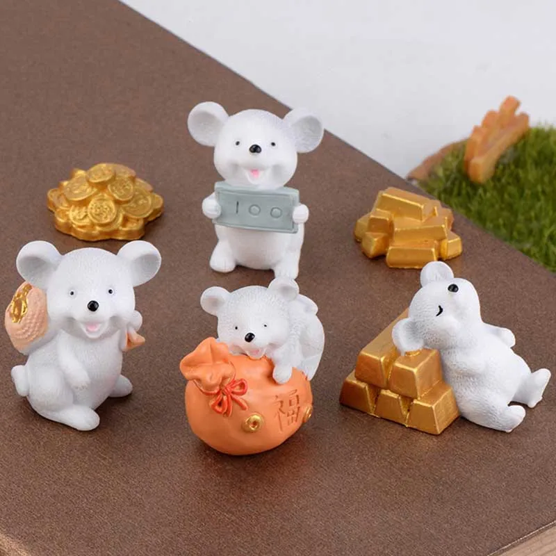 1 шт. микро Ландшафтные украшения Прямая поставка смола золото модель животного