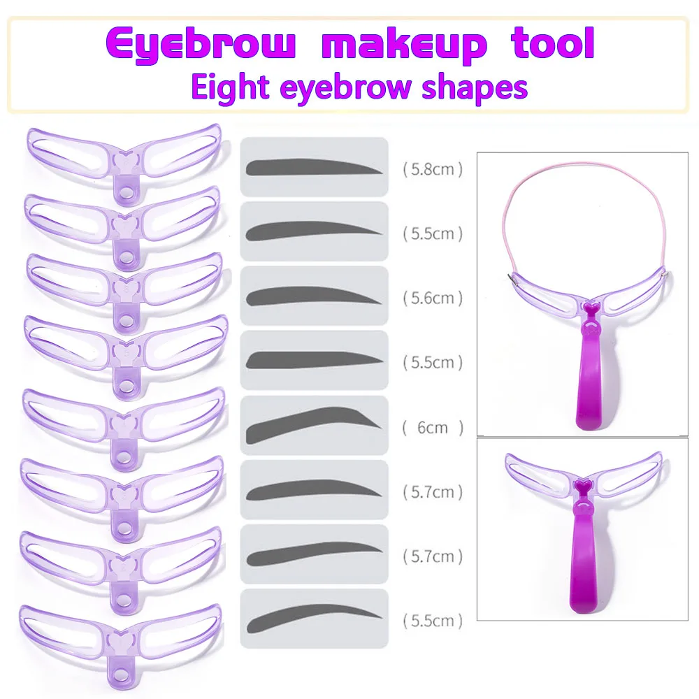 

8PCS Eyebrow Shaper Makeup Template Eyebrow Grooming Shaping Stencil Kit DIY Eyebrow Template Reusable Makeup Tool